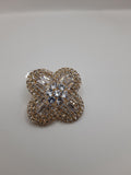 Four-leaf clover cubic zirconia & rhinestone sparkling female earrings