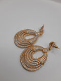 Large cubic zirconia gold-plated hoop female earrings