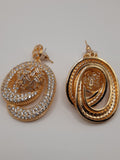 Gold-plated female zirconia circle statement hypoallergenic earrings