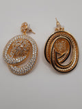 Gold-plated female zirconia circle statement hypoallergenic earrings