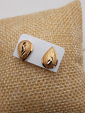 Golden teardrop hypoallergenic non tarnish stud earrings