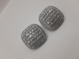 Square iced zirconia stud statement women earrings