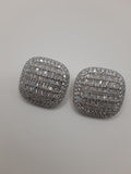 Square iced zirconia stud statement women earrings