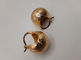 Gold-plated bold chubby titanium hoop spherical fashion female earrings