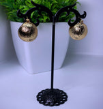 Gold-plated bold chubby titanium hoop spherical fashion female earrings