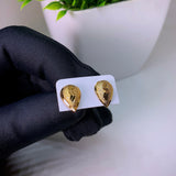 Golden teardrop hypoallergenic non tarnish stud earrings