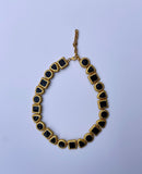 Vintage Style Black & Gold Geometric Female Jewelry Set - Necklace, bracelet & Earrings